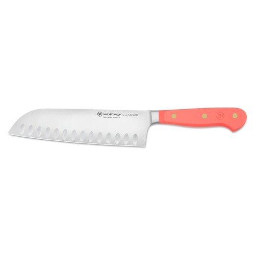 Wusthof Classic Santoku with Hollow Edge 17cm Knife | Coral Peach