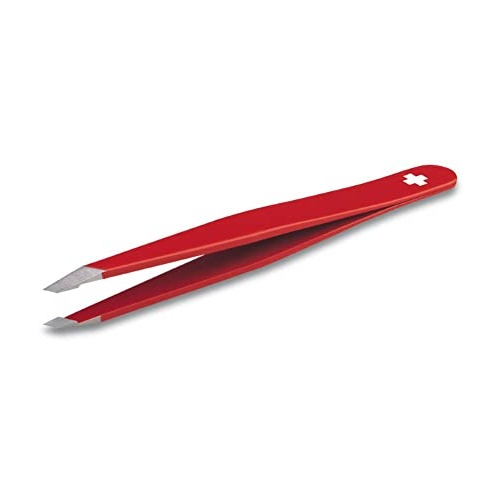 NEW RUBIS TWEEZERS CLASSIC SOFT TOUCH SLANT SWISS CROSS RED 8.2061.1