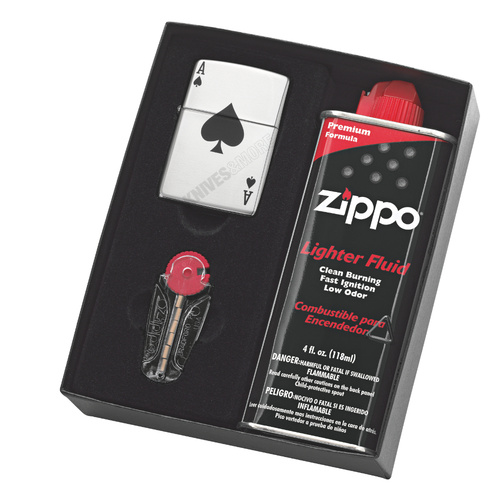 Zippo Lucy Ace Lighter & Fluid & Flints Gift Boxed