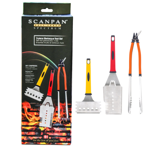SCANPAN SPECTRUM 3PC BBQ SET GIFT PACK SOFT TOUCH 3 PIECE