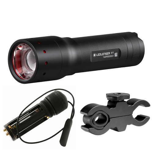 New Led Lenser P7 + Gun Mount + Pressure Switch  - 320 lumens 