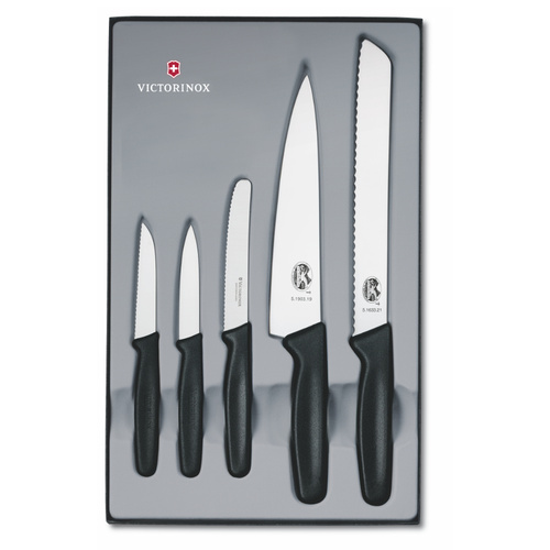 New VICTORINOX 5pc Kitchen Knife Set W/ Gift Box 5 Piece Knives 5.1163.5 
