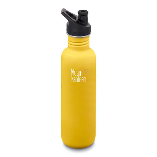 KLEAN KANTEEN CLASSIC 27OZ 800ML LEMON CURRY YELLOW BPA FREE WATER BOTTLE 
