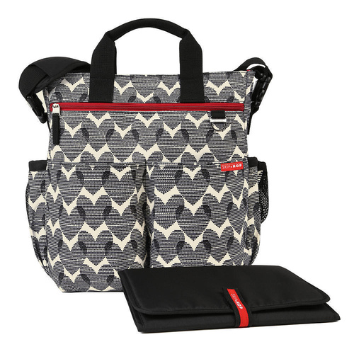 New SKIP HOP Duo Signature Nappy Diaper Baby Bag + Changing Mat HEARTS SkipHop SAVE!