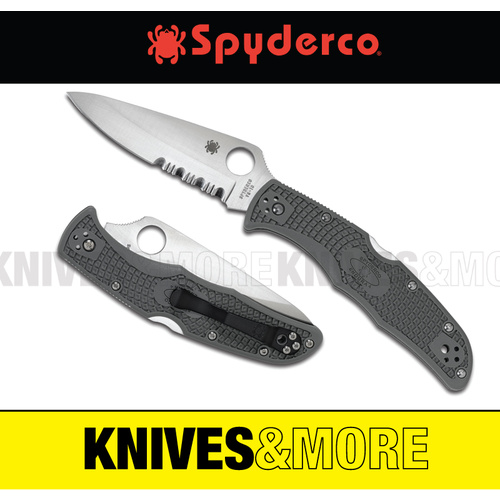 New SPYDERCO ENDURA 4 Lightweight Combo Blade Folding Knife GREEN C10PSFG Save!