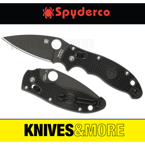New SPYDERCO MANIX 2 Lightweight Plain Black Blade Knife BLACK C101PBBK2 Save!