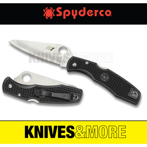 New SPYDERCO PACIFIC SALT H1 LIGHTWEIGHT Plain Blade Knife BLACK C91PBK Save!