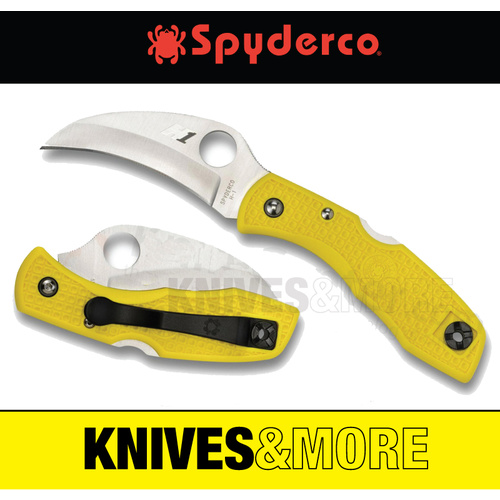 New SPYDERCO TASMAN SALT H1 LIGHTWEIGHT Plain Blade Knife YELLOW C106PYL Save!