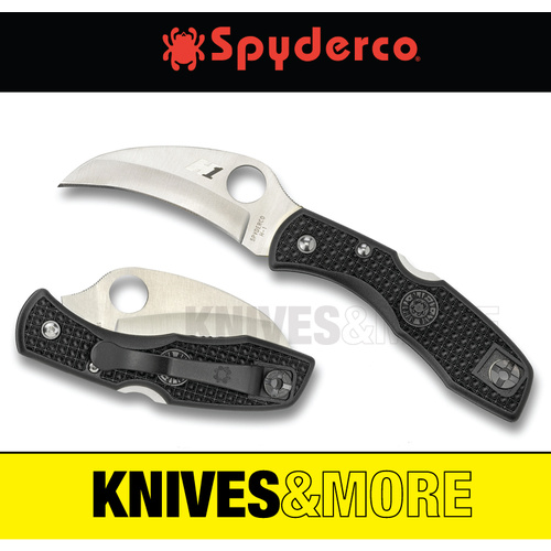 New SPYDERCO TASMAN SALT H1 LIGHTWEIGHT Plain Blade Knife BLACK C106PBK Save!