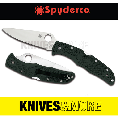 New SPYDERCO ENDURA 4 LIGHTWEIGHT Plain Blade Folding Knife GREEN C10PGRE Save!