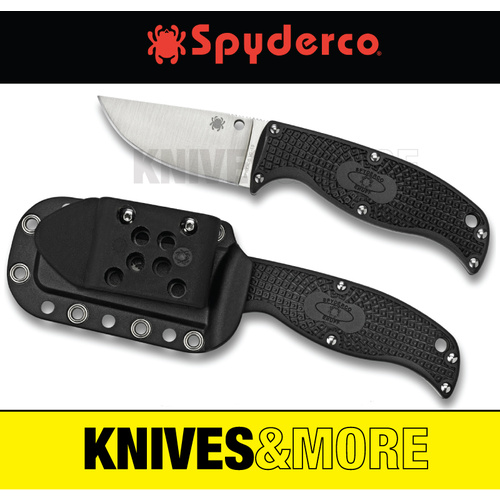 New SPYDERCO ENUFF Lightweight Clip Point Knife Plain Blade BLACK FB31CPBK