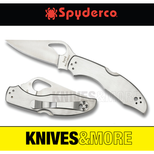 New SPYDERCO MEADOWLARK 2 Plain Blade Folding Knife STAINLESS BY04P2 Save!