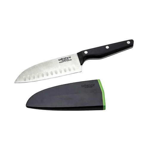 Wiltshire Staysharp Triple Rivet 15cm Santoku Knife With Sharpener