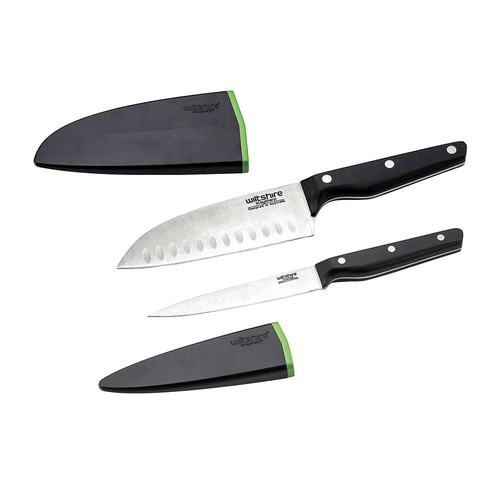 Wiltshire Staysharp Duo Triple Rivet 2pc Utility Santoku Knife Set 41607