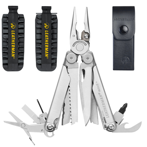 LEATHERMAN WAVE + PLUS STAINLESS STEEL MULTI-TOOL & LEATHER SHEATH & BIT KIT