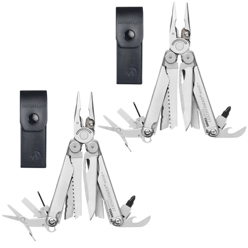 Leatherman 2 x Wave Plus + Stainless Steel Multi-Tool & Leather Sheath