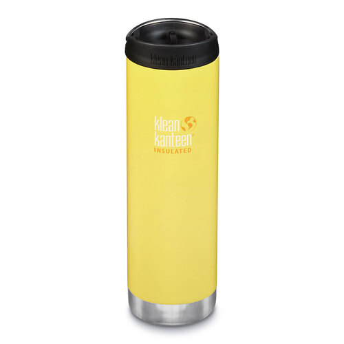 KLEAN KANTEEN 20OZ 592ML INSULATED TKWIDE BUTTERCUP YELLOW W/ CAFE CAP WATER BOTTLE