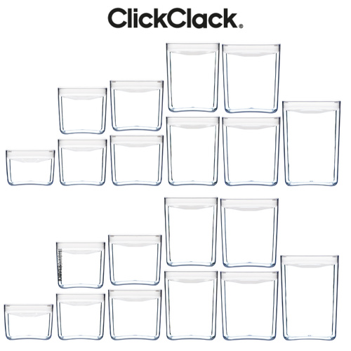 NEW CLICKCLACK 20pc AIR TIGHT PANTRY STARTER CONTAINER SET 20 PIECE