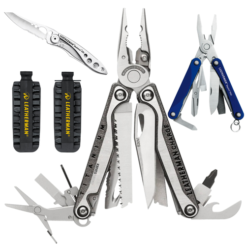 LEATHERMAN CHARGE TTI + PLUS & NYLON & BIT KIT & BLUE PS4 & SKELETOOL KBX