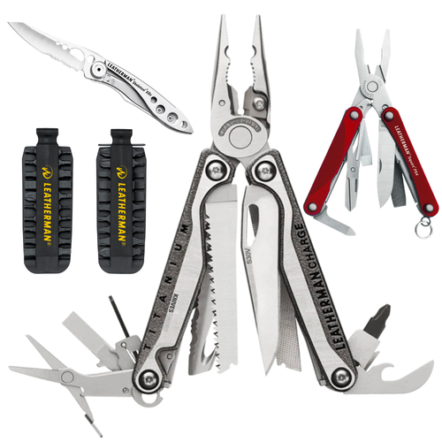 LEATHERMAN CHARGE TTI + PLUS & NYLON & BIT KIT & RED PS4 & SKELETOOL KBX