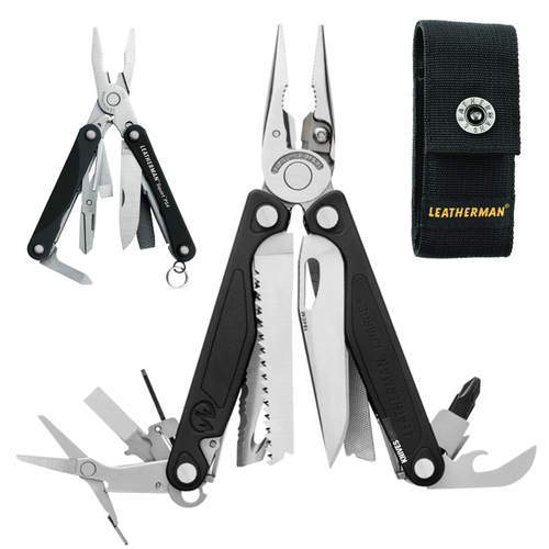 NEW LEATHERMAN CHARGE + PLUS MULTI-TOOL & NYLON SHEATH & BLACK SQUIRT