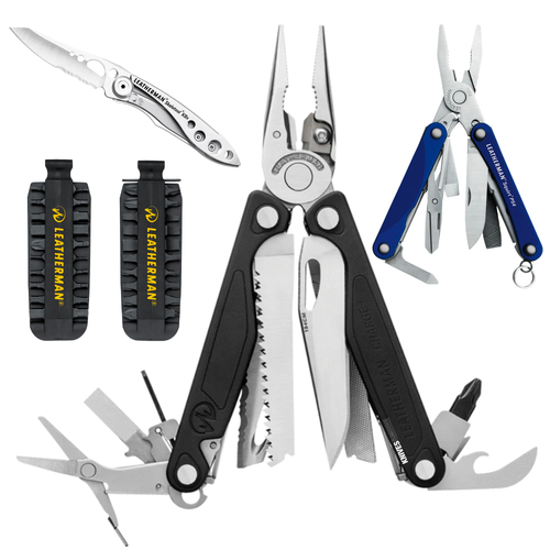 LEATHERMAN CHARGE + PLUS & SHEATH & BIT KIT & BLUE PS4 & SKELETOOL KBX