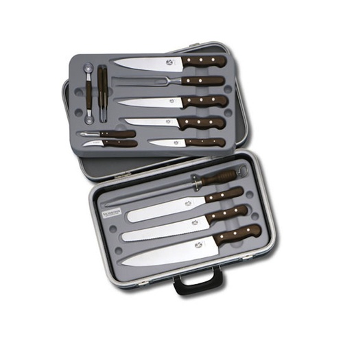 VICTORINOX SMALL CHEFS CASE OF KNIVES ROSEWOOD HANDLES  FREE POSTAGE 5.4914