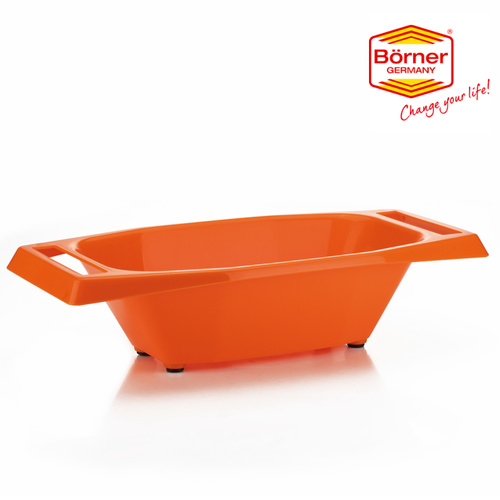 Borner Slice & Serve White Bowl Holder for Mandolin Slicer | Orange