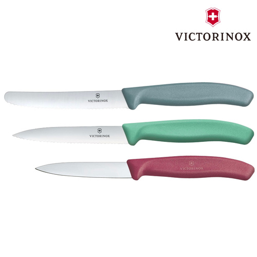 VICTORINOX SWISS CLASSIC PARING KNIVES SET OF 3 FRESH ENERGY COLOURS