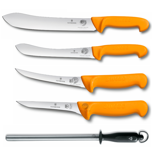 Victorinox Swibo 5pc Butcher Skinning Boning S/ Steel Knife Set 5 Piece