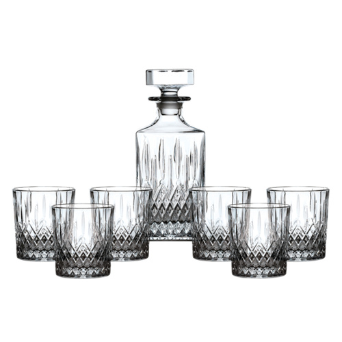 Royal Doulton Earlswood Crystal Whiskey Decanter Set | Decanter + 6 Tumblers
