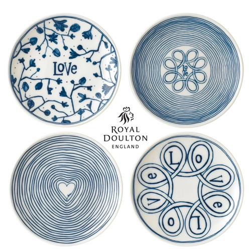 Royal Doulton 4pc Blue Love 21cm Plate | Set of 4