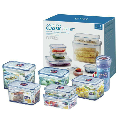 LOCK & LOCK CLASSIC 8 PIECE STORAGE FOOD PLASTIC AIRTIGHT CONTAINERS 8PC