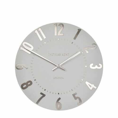 Thomas Kent 30cm Mulberry Arabic Wall Clock - Silver Cloud Grey
