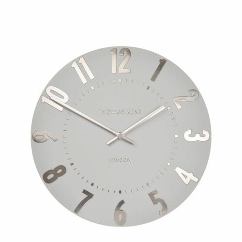 New Thomas Kent 30cm Mulberry Arabic Wall Clock -  Silver Cloud Grey