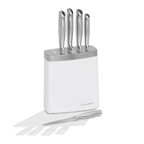 Stanley Rogers 6pc White & Steel Knife Block Set 6 Piece 