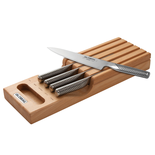 Global 6pc Hikaeme In-Drawer Cutlery Knife Set 6 Piece | Beech