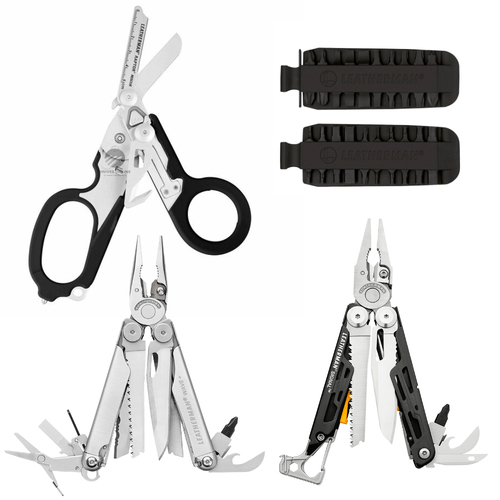LEATHERMAN WAVE PLUS + MULTITOOL+ SHEATH + BIT KIT + RAPTOR + SIGNAL