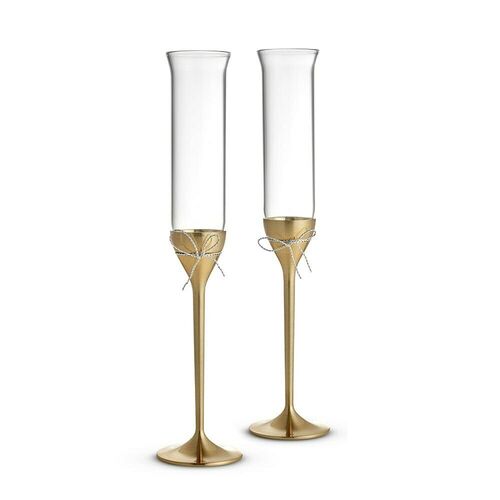 Vera Wang by Wedgwood Love Knots Gold Toasting Champagne Flute | 2pc Set 