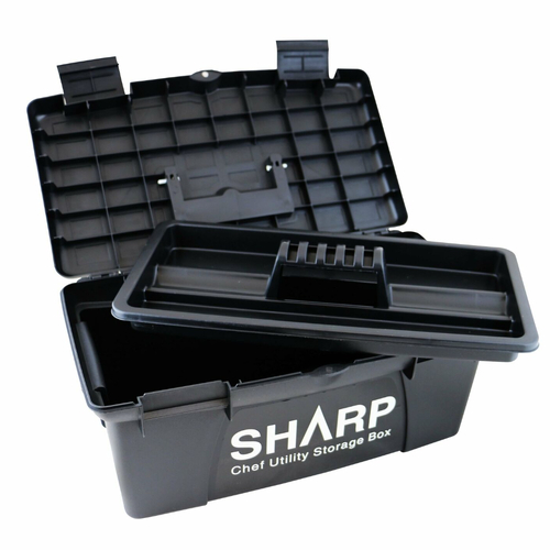 Sharp Utility Box w/ Removable Tray Knife Carry Case Black