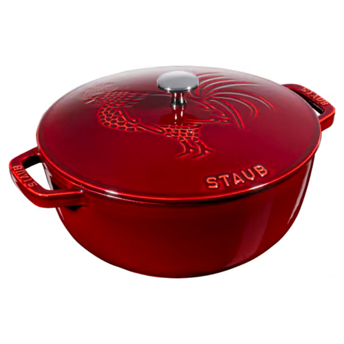 Staub Enamelled Cast Iron French Rooster Cocotte 34cm / 3.6L | Grenadine