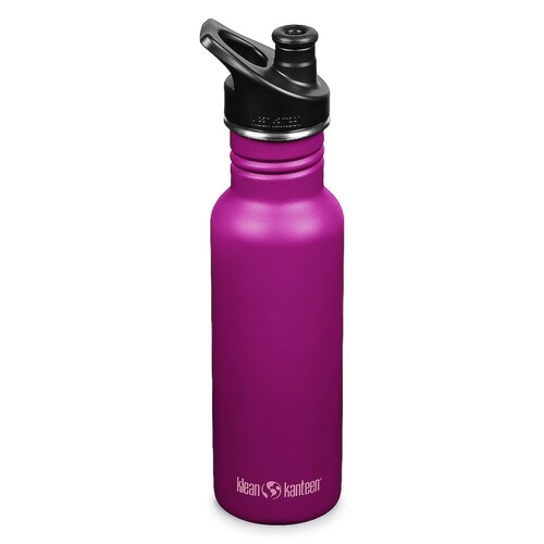 Klean Kanteen Classic Narrow 18oz 532ml Bottle W/ Sport Cap Purple Potion