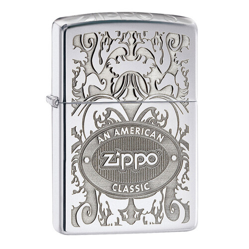 Zippo Crown Stamp Classic - High Polish Chrome Windproof Lighter