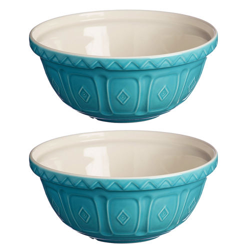 Mason Cash 29cm Colour Mixing Bowl Turquoise 2pc
