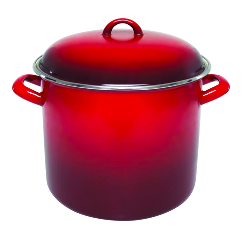 Chasseur Stock Pot Enamel On Steel Medium 24cm / 8.2L Red