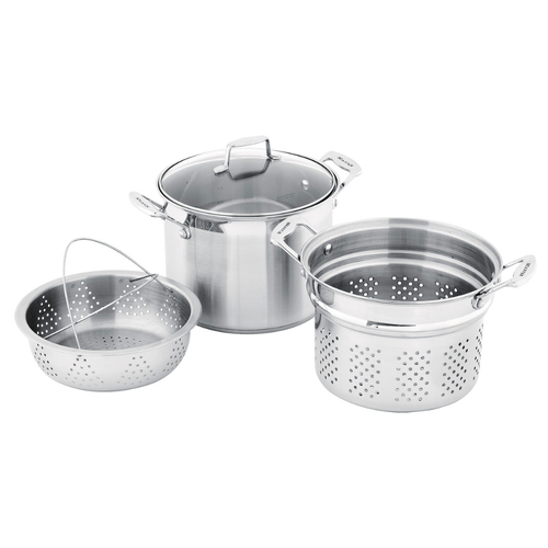 Scanpan 3 Piece Impact Stainless Steel Multi Pot Set w/ Pasta Insert & Steamer