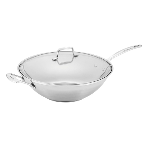Scanpan Impact Stainless Steel Wok With Lid 32cm