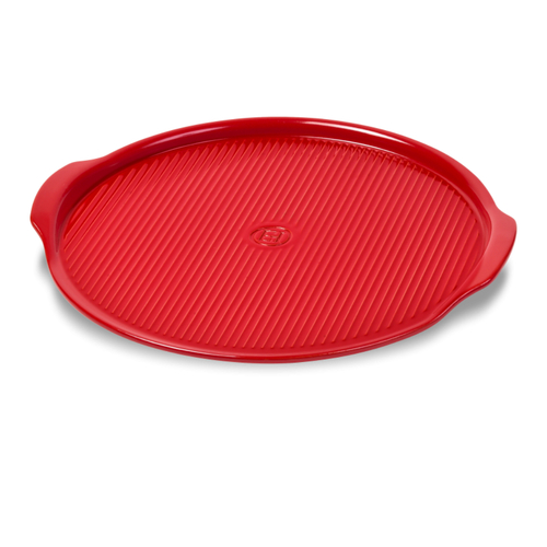 Emile Henry Ridged Pizza Stone 40cm | Burgundy