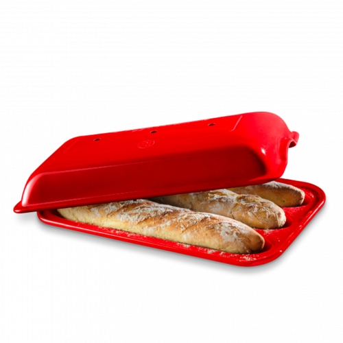 Emile Henry Ceramic Baguette Baker | Burgundy