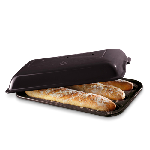 Emile Henry Ceramic Baguette Baker | Charcoal